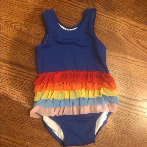 Hanna Andersson One Piece Rainbow Swimsuit 12-18 Months - Picture 2 of 6